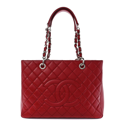 Chanel Caviar Quilted Grand Shopping Tote GST Red 1 of 11