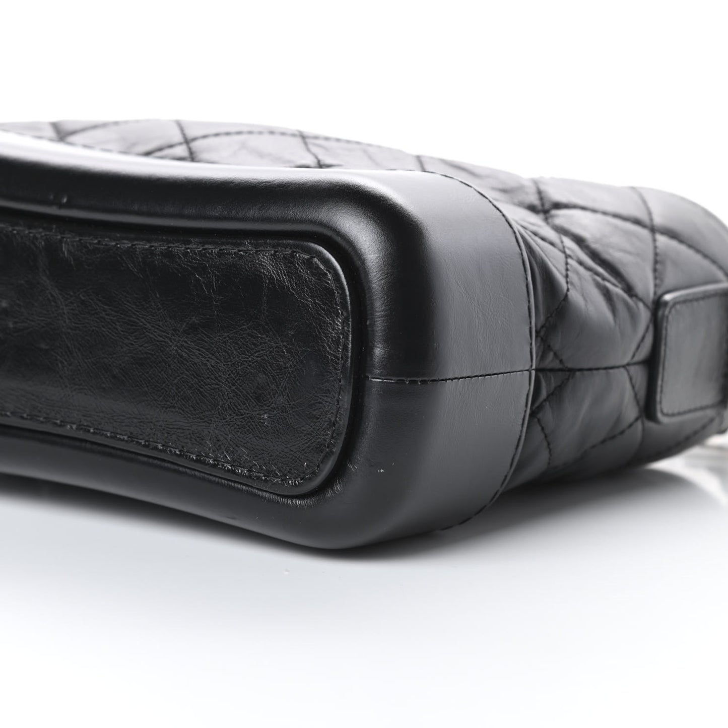 Aged Calfskin Quilted Small Gabrielle Hobo Black