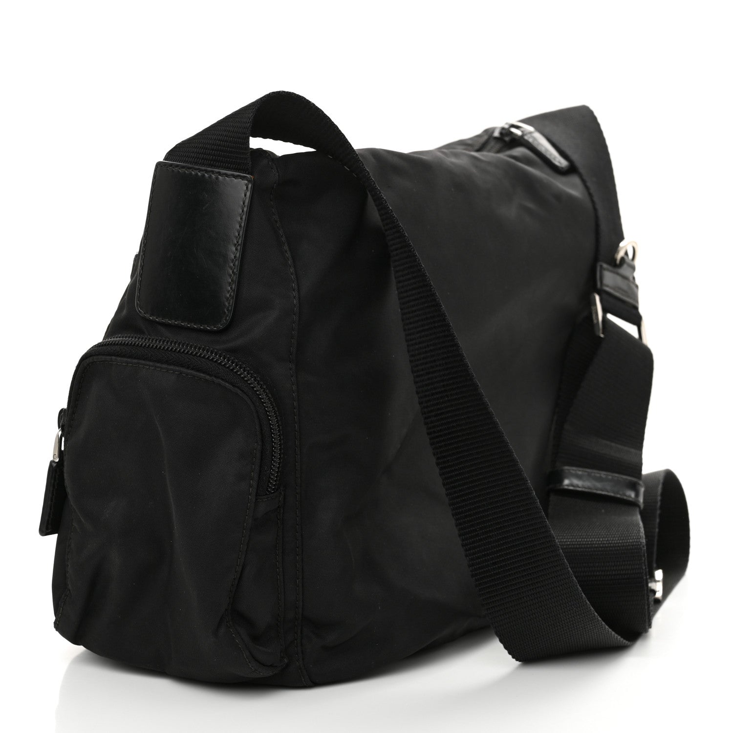 Prada Tessuto Nylon Messenger Bag Black 3 of 13