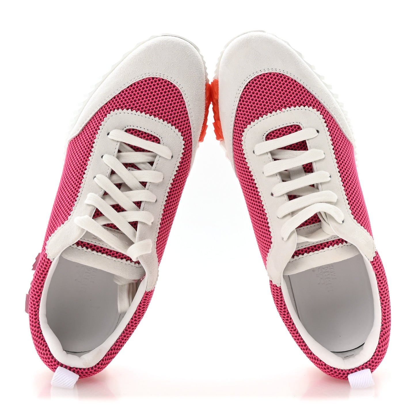 Air Mesh Suede Goatskin Bouncing Sneakers 38.5 Rose Vinicunca White