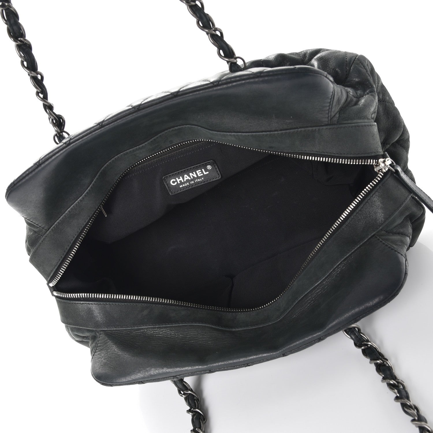 Chanel Iridescent Calfskin Chic Quilt Bowling Bag Black 5 of 8