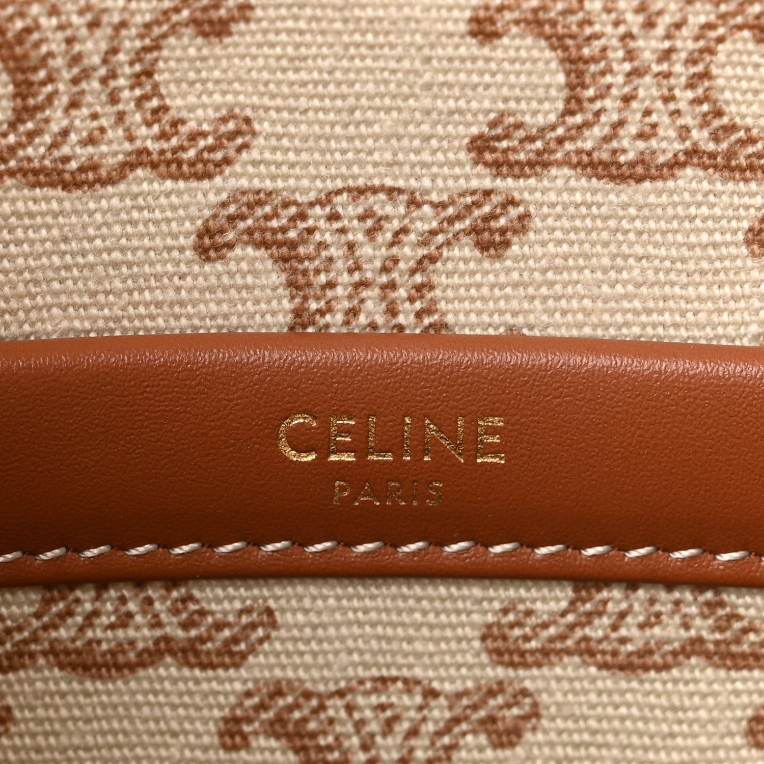 Celine Canvas Calfskin Triomphe Print Small Cabas Thais White 6 of 9