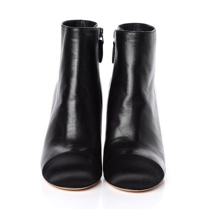 Chanel Lambskin Satin Cap Toe Ankle Boots 37 Black 2 of 9