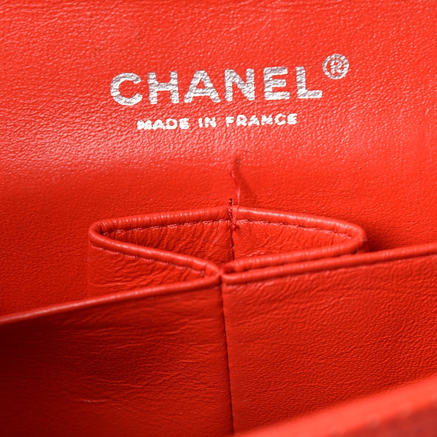 Lambskin Perforated Medium Double Flap Red
