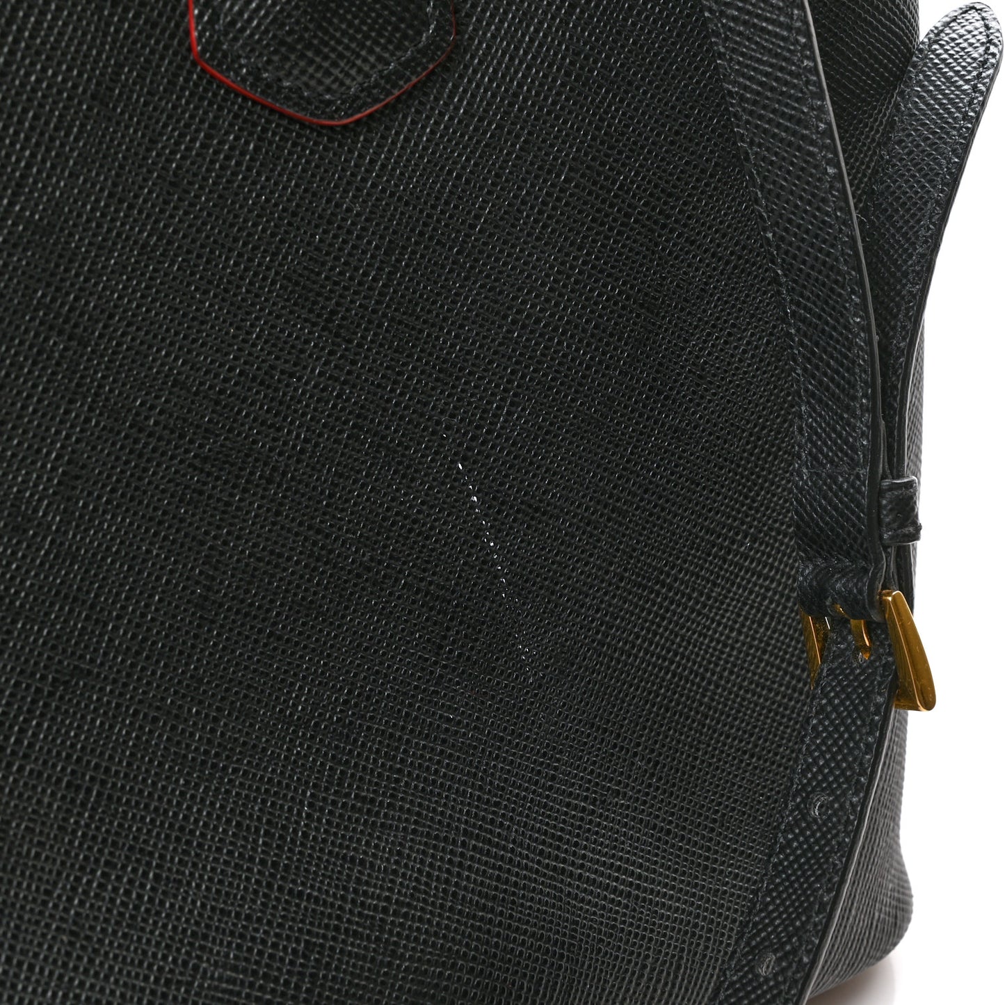 Saffiano Cuir Medium Double Bag Black Fuoco
