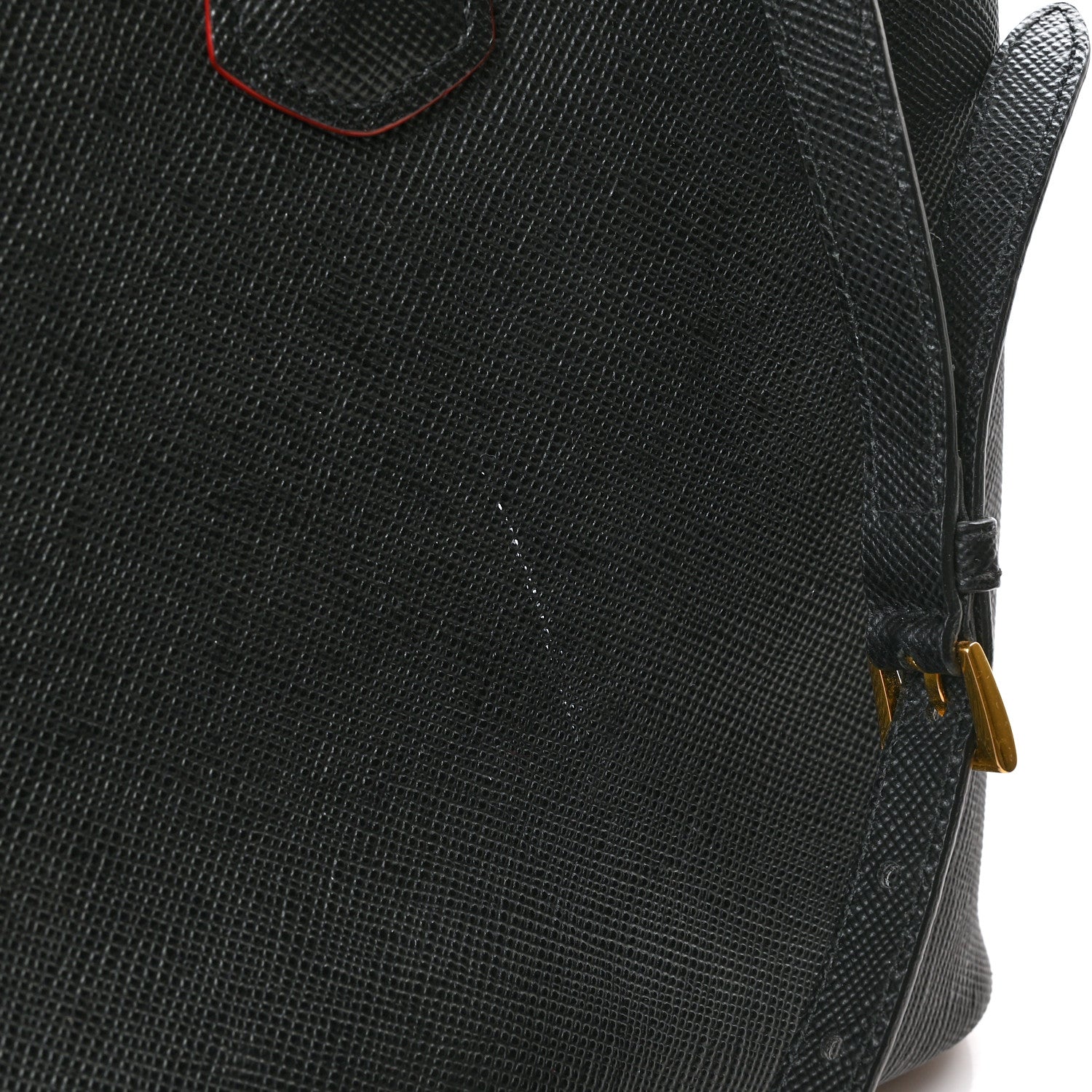 Prada Saffiano Cuir Medium Double Bag Black Fuoco 11 of 12