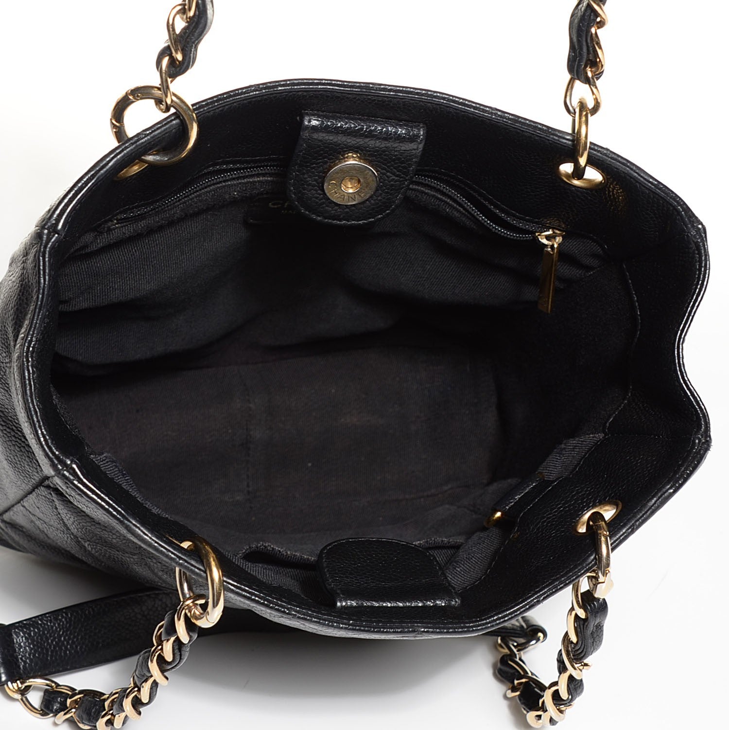 Chanel Caviar Quilted Petit Shopping Tote PST Black 5 of 7