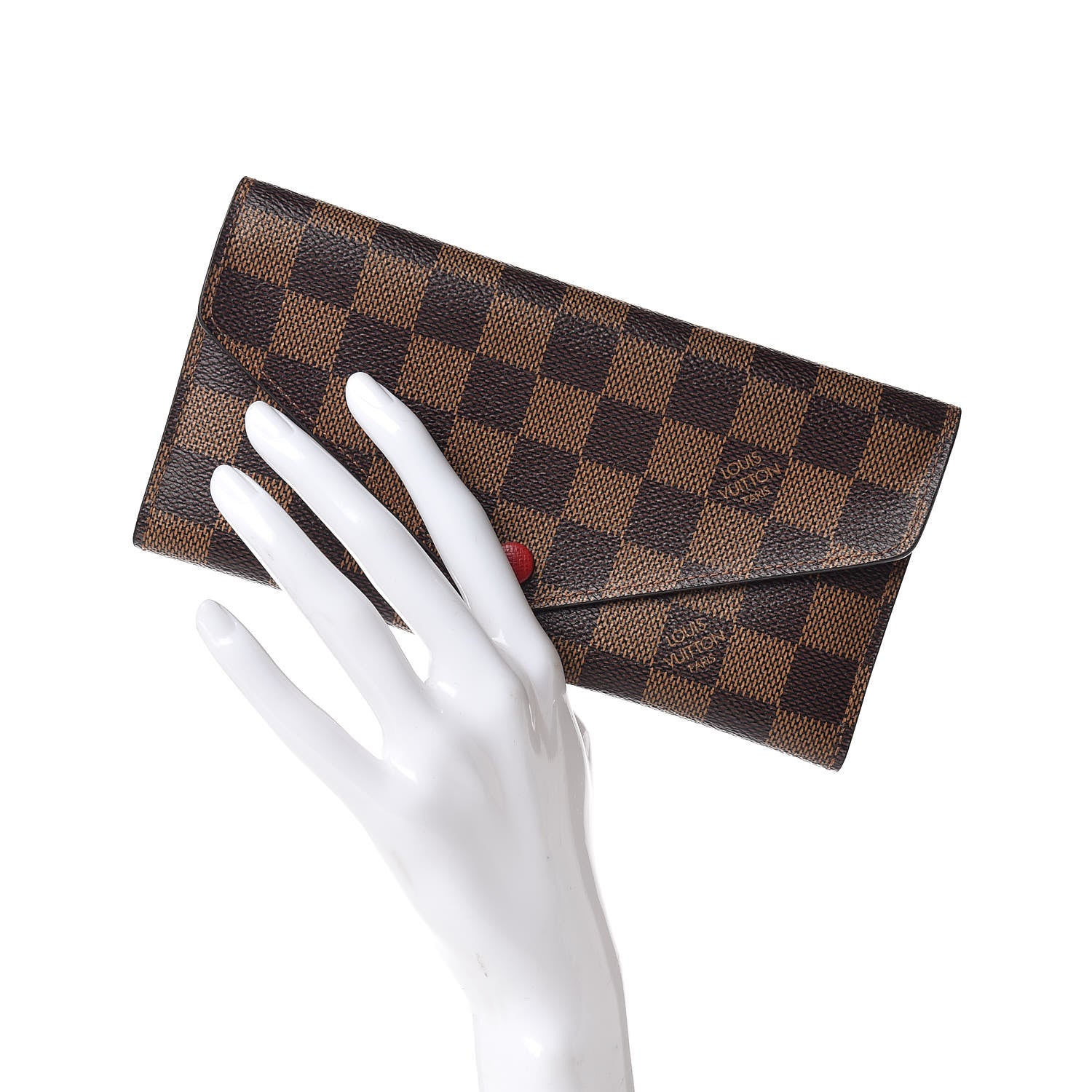 Louis Vuitton Damier Ebene Josephine Wallet Red 2 of 9