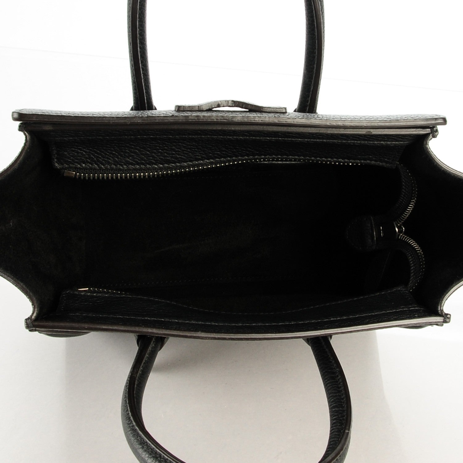 Celine Drummed Calfskin Nano Luggage Black 5 of 7