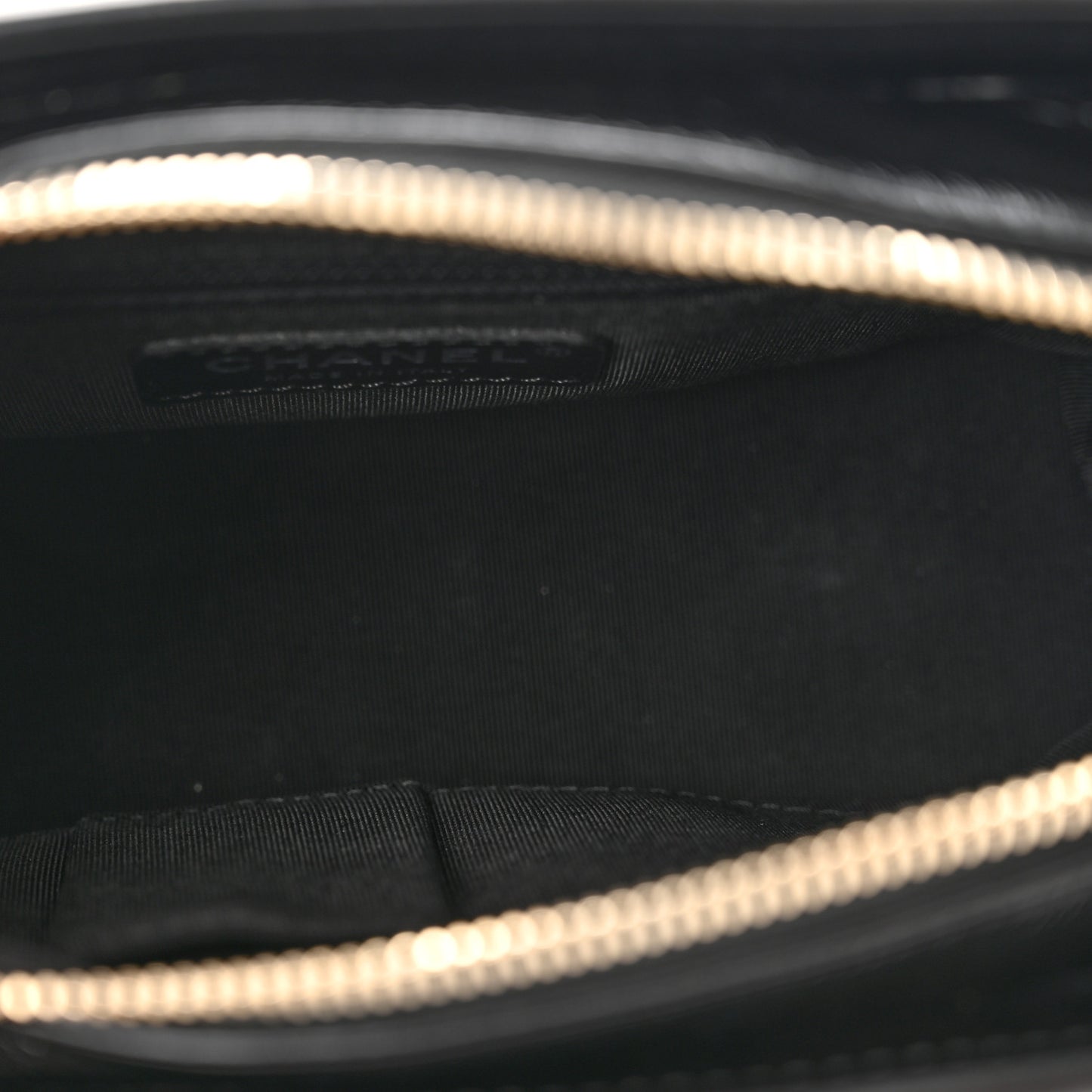 Metallic Crumpled Goatskin Quilted Small Gabrielle Hobo Black Gold
