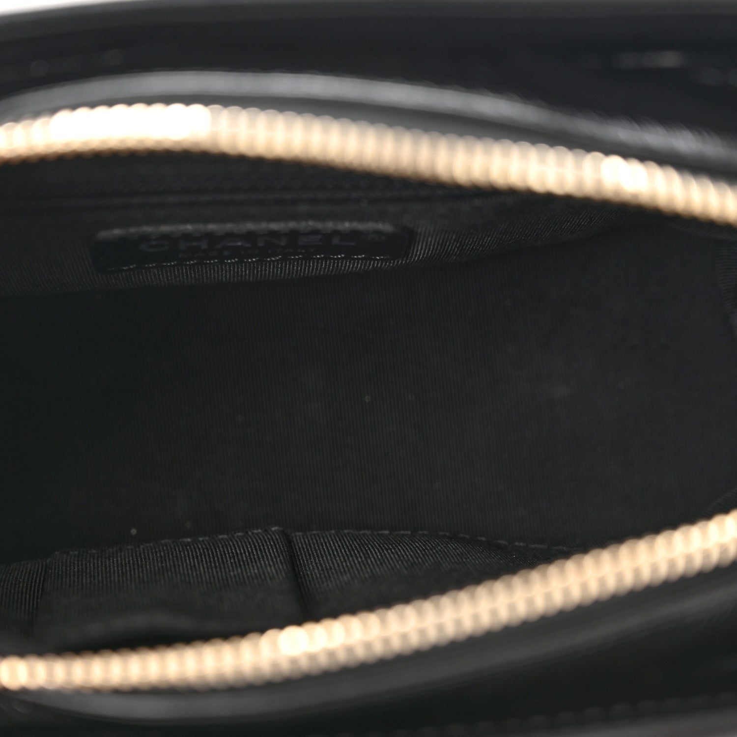 Chanel Metallic Crumpled Goatskin Quilted Small Gabrielle Hobo Black Gold 5 of 9