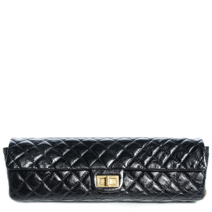 Chanel Glazed Calfskin 2.55 Reissue East West Clutch Black 1 of 8