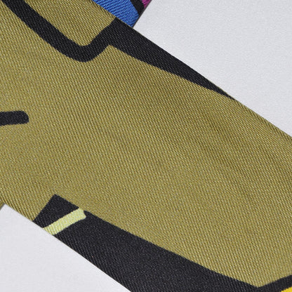 Hermes Silk Graff Graffiti Twilly Fuchsia Kaki Jaune 6 of 7