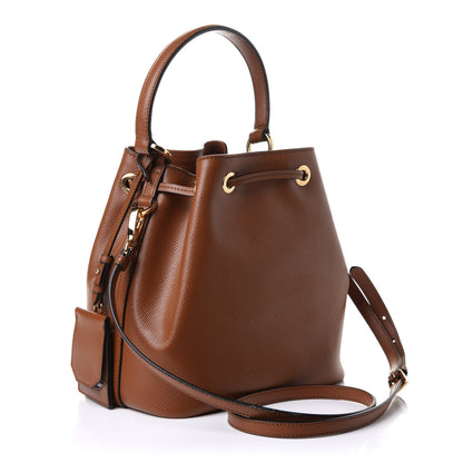 Prada Saffiano Cuir Bucket Bag Cognac 2 of 11