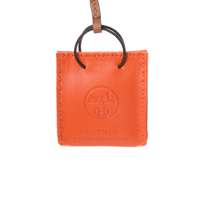 Hermes Milo Lambskin Swift Shopping Bag Charm Feu Gold 3 of 5