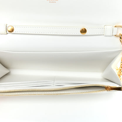 Celine Calfskin C Wallet On Chain Bag White Black 4 of 4