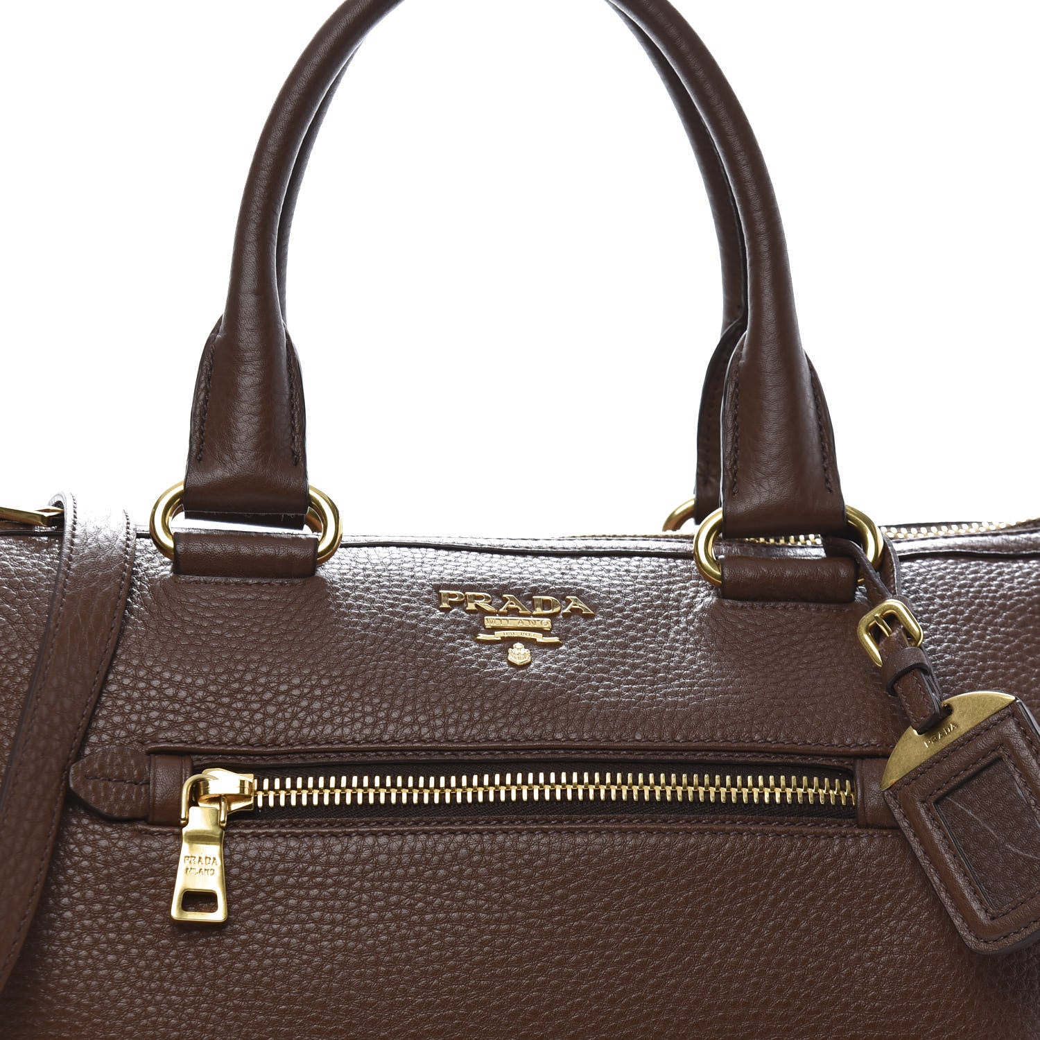 Prada Vitello Daino Shopping Satchel Palissandro 10 of 10