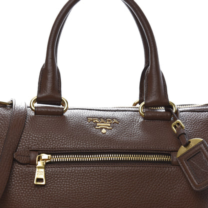 Prada Vitello Daino Shopping Satchel Palissandro 10 of 10