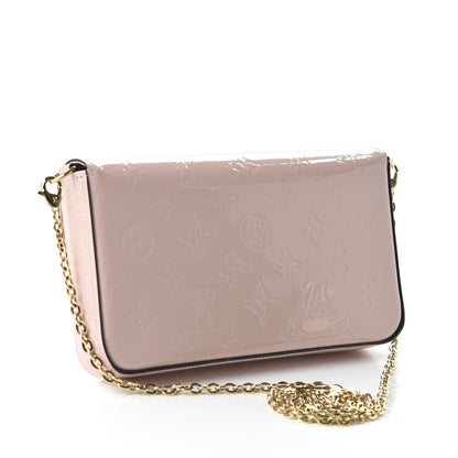 Louis Vuitton Vernis Felicie Chain Wallet Rose Ballerine 2 of 11