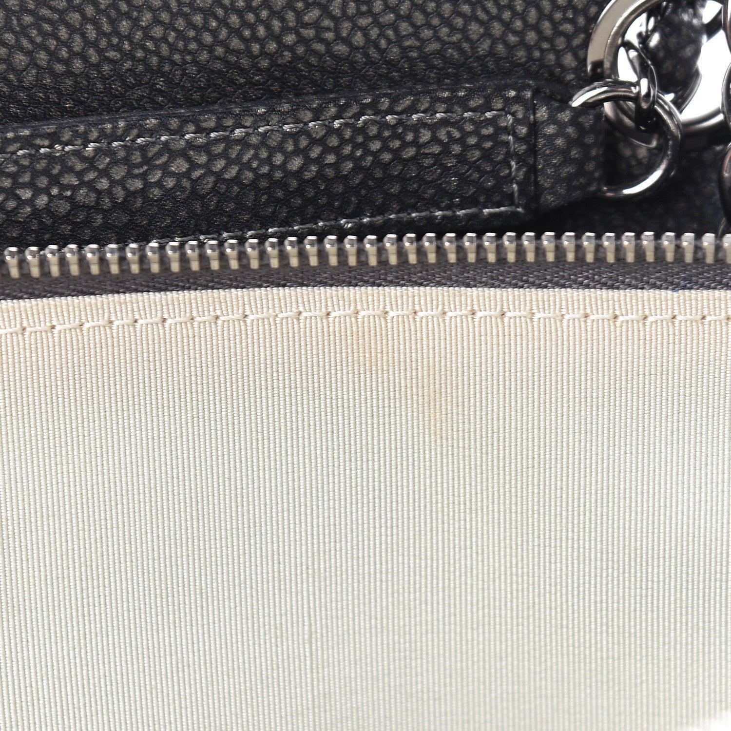 Chanel Metallic Caviar Quilted CC Tote Dark Silver 12 of 19