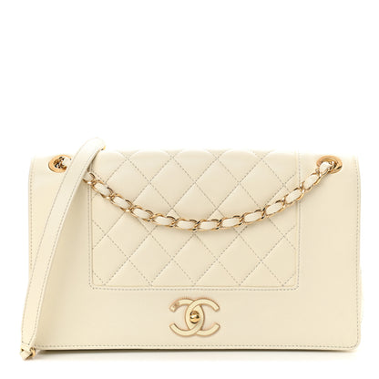 Chanel Sheepskin Quilted Vintage Mademoiselle Flap White 1 of 9