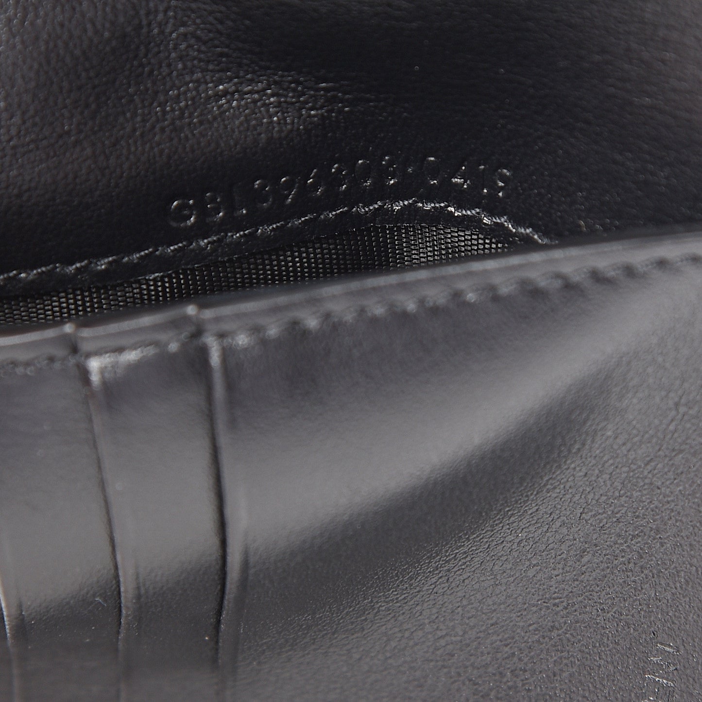 Calfskin Star Print Bi-Fold Wallet Black