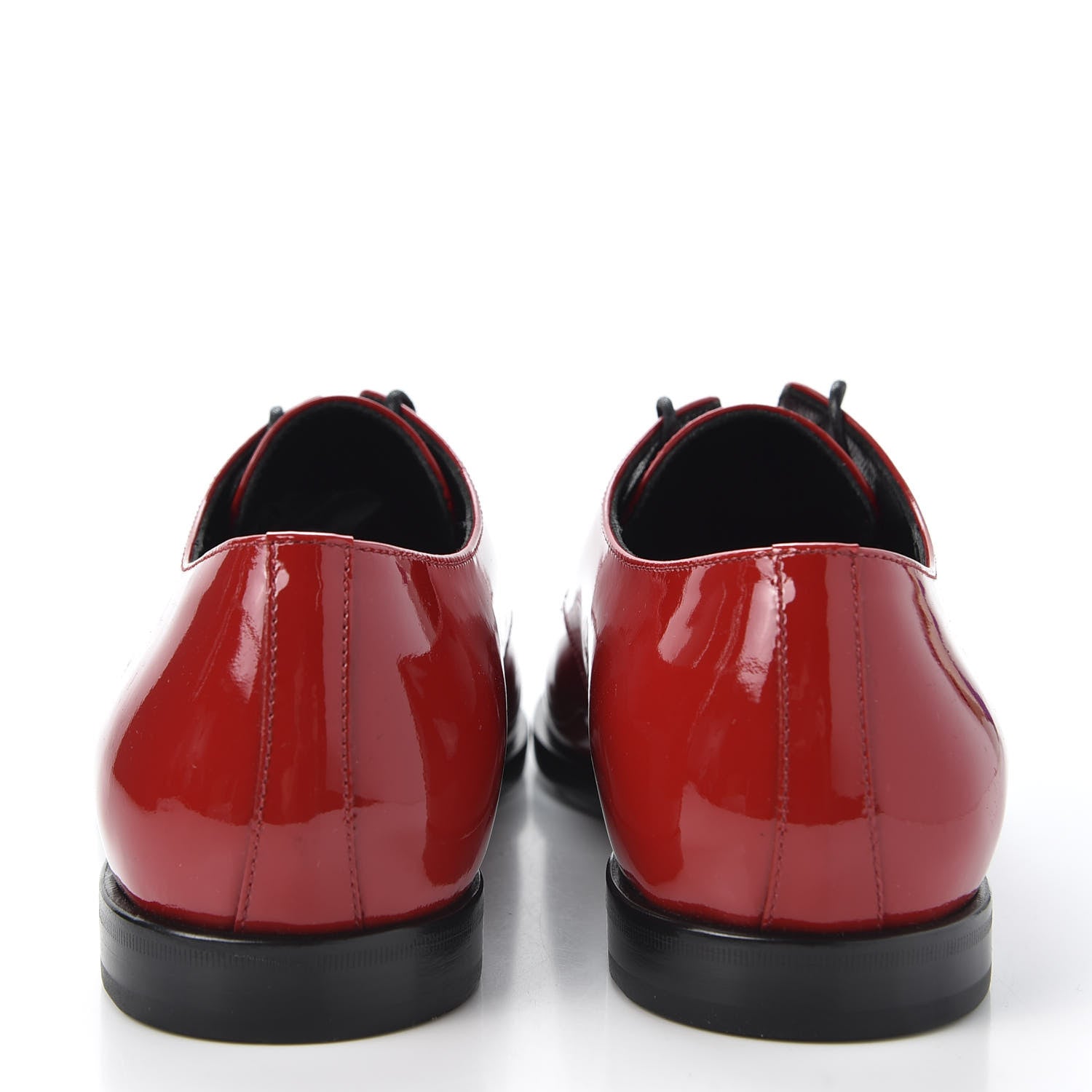 Saint Laurent Patent Calfskin Mens Smoking 15 Derby Lace Up Shoes 41 Red 6 of 10