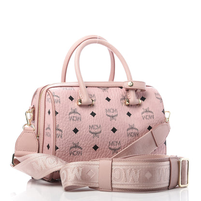 MCM Visetos Essential Boston Bag Pink 2 of 10