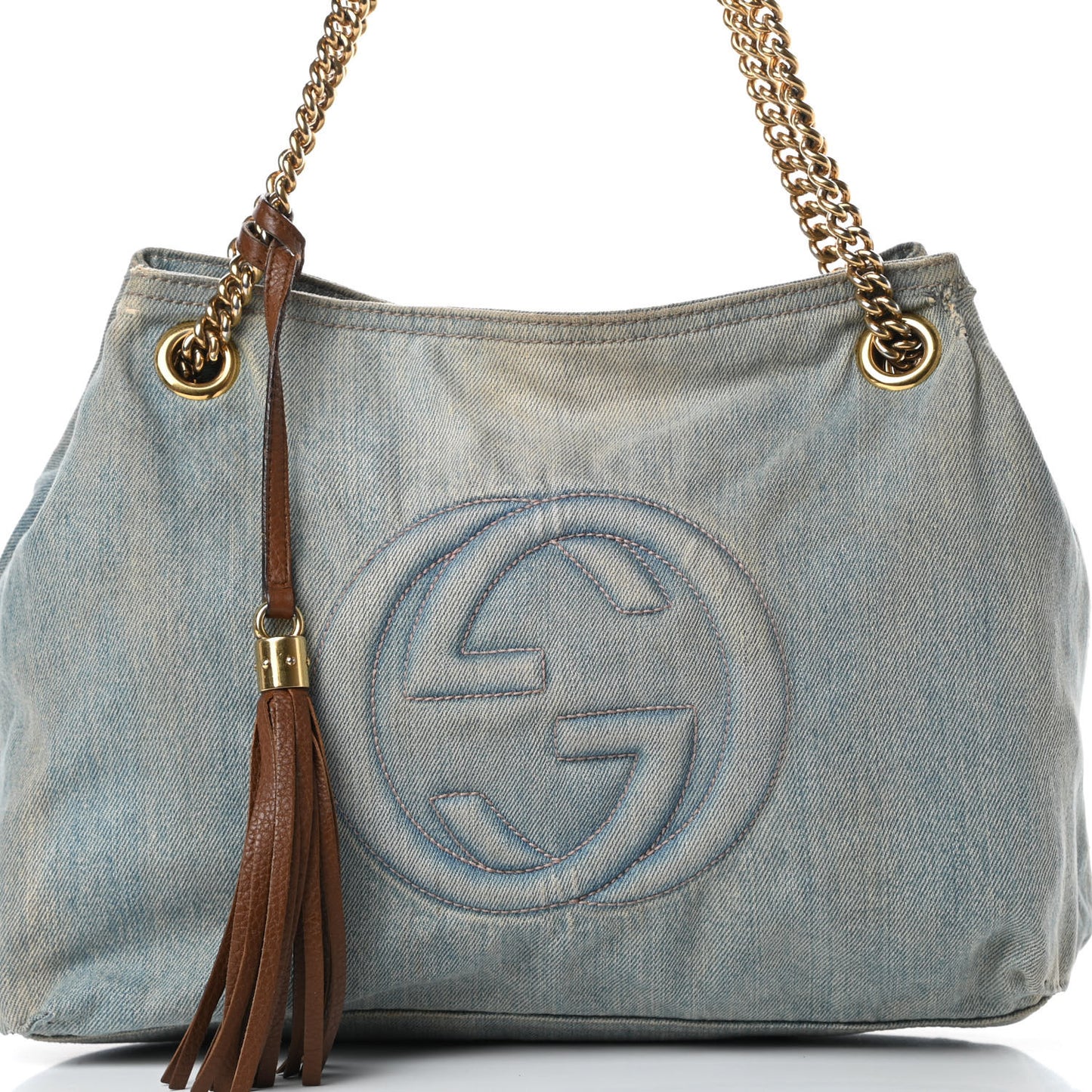 Denim Medium Soho Chain Shoulder Bag Blue