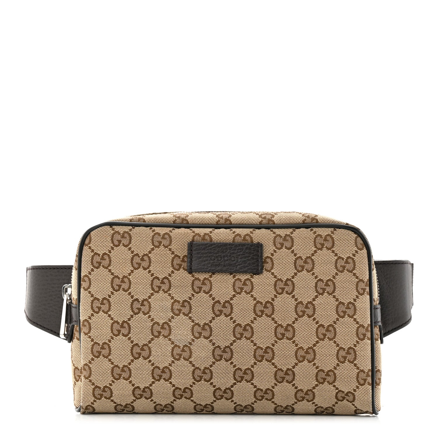 Gucci Monogram Dollar Calfskin Belt Bag Beige Ebony Testa di Moro Marrone Scuro 1 of 12