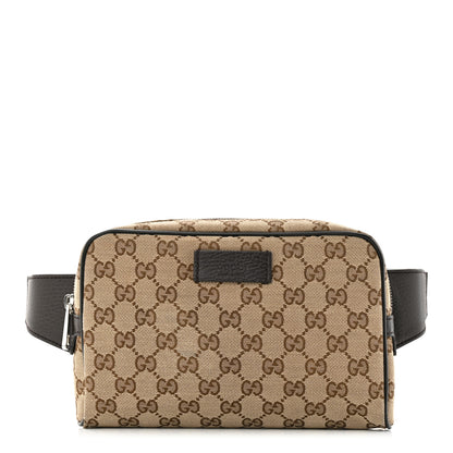 Gucci Monogram Dollar Calfskin Belt Bag Beige Ebony Testa di Moro Marrone Scuro 1 of 12