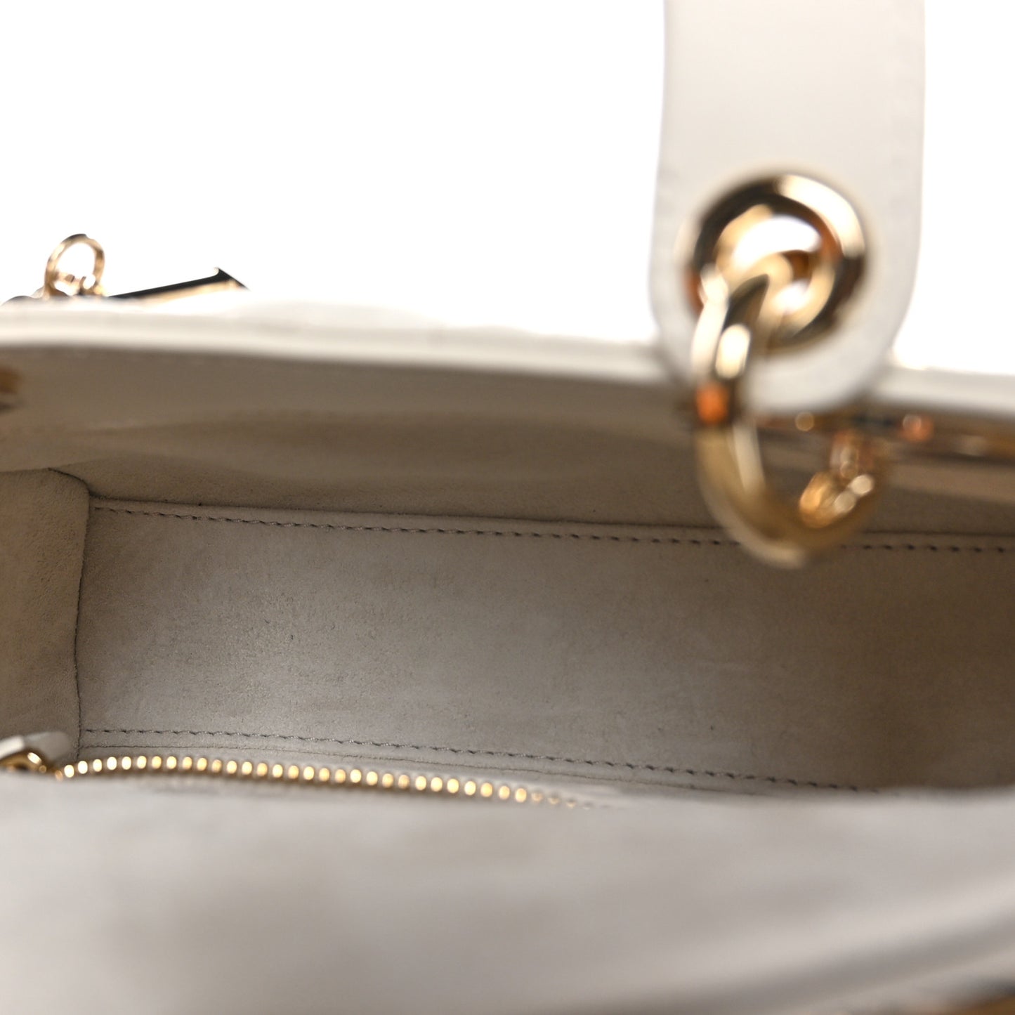 Lambskin Cannage Mini Lady Dior White