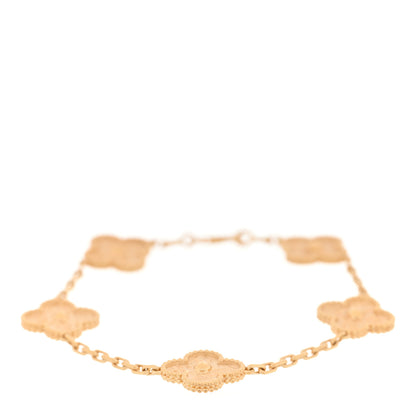 Van Cleef & Arpels 18K Yellow Gold 5 Motifs Vintage Alhambra Bracelet 1 of 3