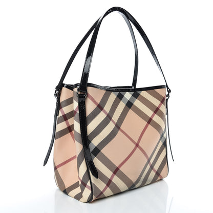 Burberry Nova Check Small Canterbury Tote Black 4 of 10