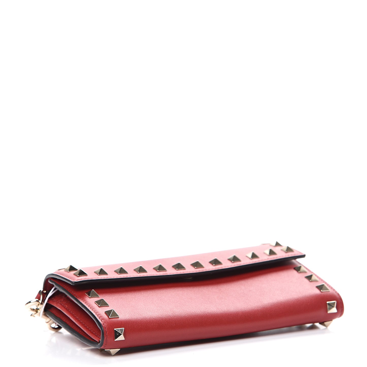 Vitello Rockstud Wristlet Travel Wallet Rosso Valentino
