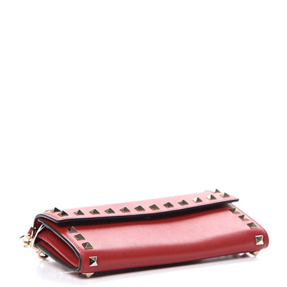 Valentino Garavani Vitello Rockstud Wristlet Travel Wallet Rosso Valentino 3 of 8