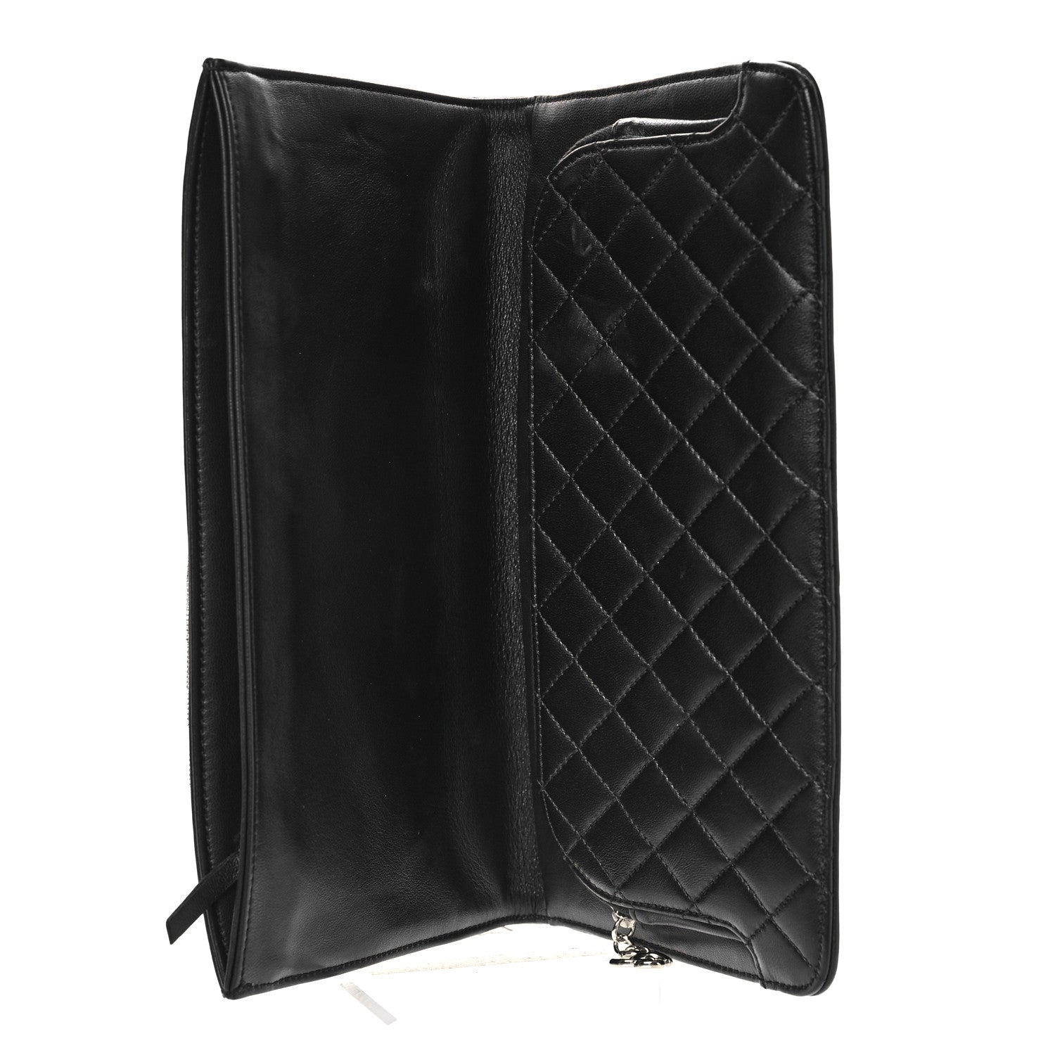 Chanel Lambskin Strass Crystal Peace Sign Emoji Fold Over Clutch Black 5 of 10