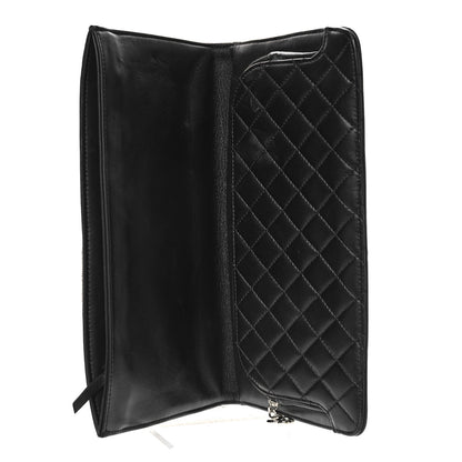 Chanel Lambskin Strass Crystal Peace Sign Emoji Fold Over Clutch Black 5 of 10