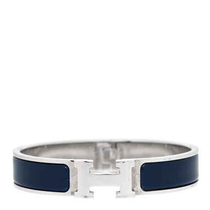 Hermes Enamel Narrow Clic Clac H Bracelet PM Indigo 1 of 6