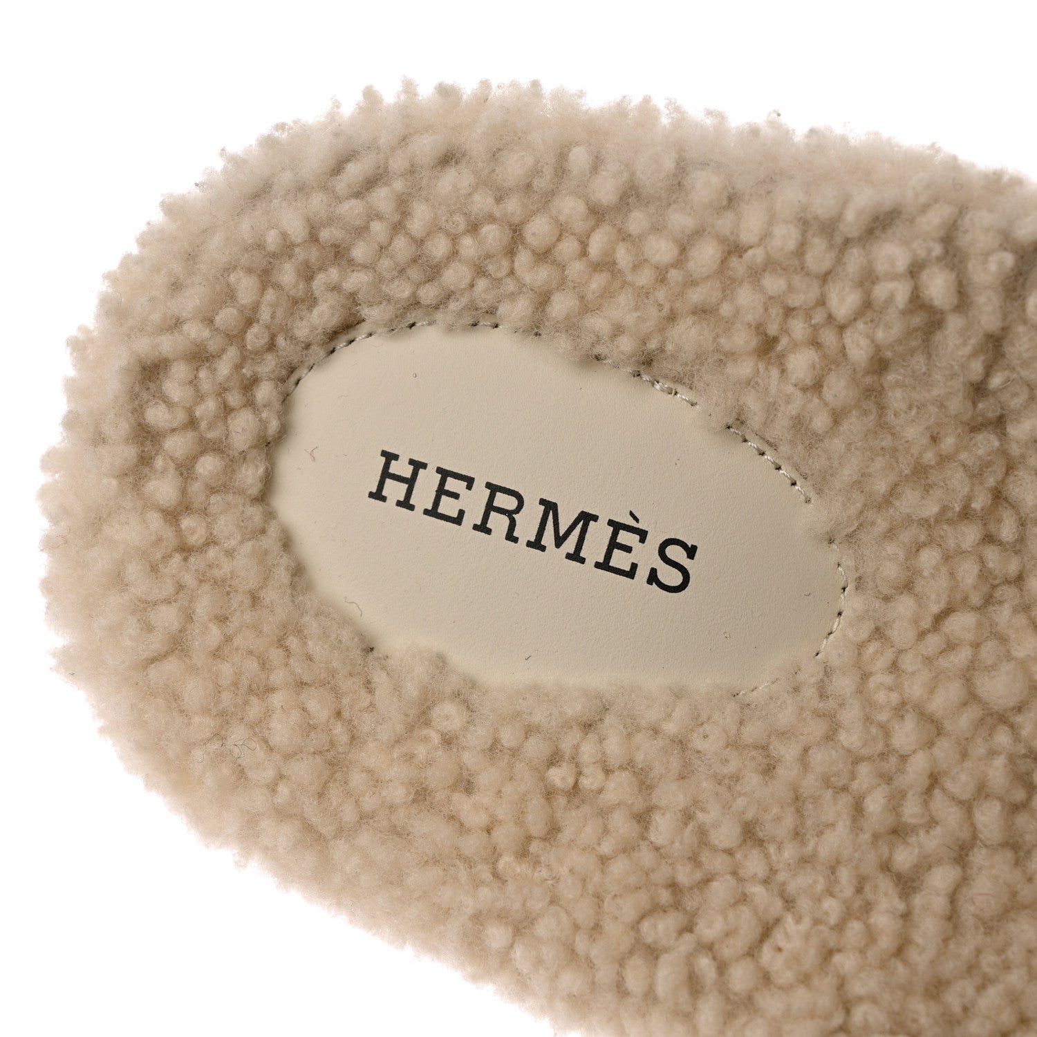 Hermes Suede Goatskin Woolskin Mens Chypre Sandals 43.5 Brun Fume Ecru 7 of 9