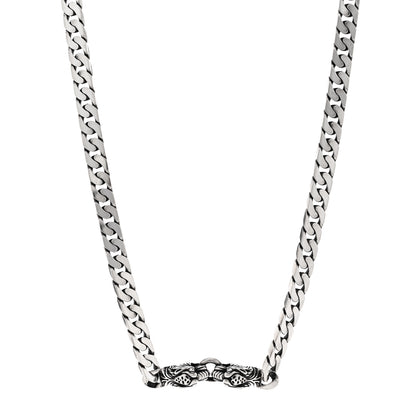 Gucci Sterling Silver Tigers  Head Choker Chain Necklace 1 of 6