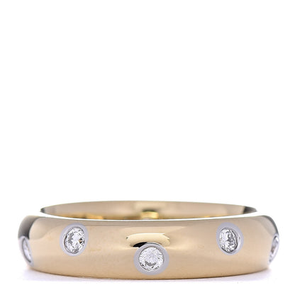 Tiffany 18K Yellow Gold Platinum Diamond 4mm Etoile Band Ring 47 4.25 3 of 6