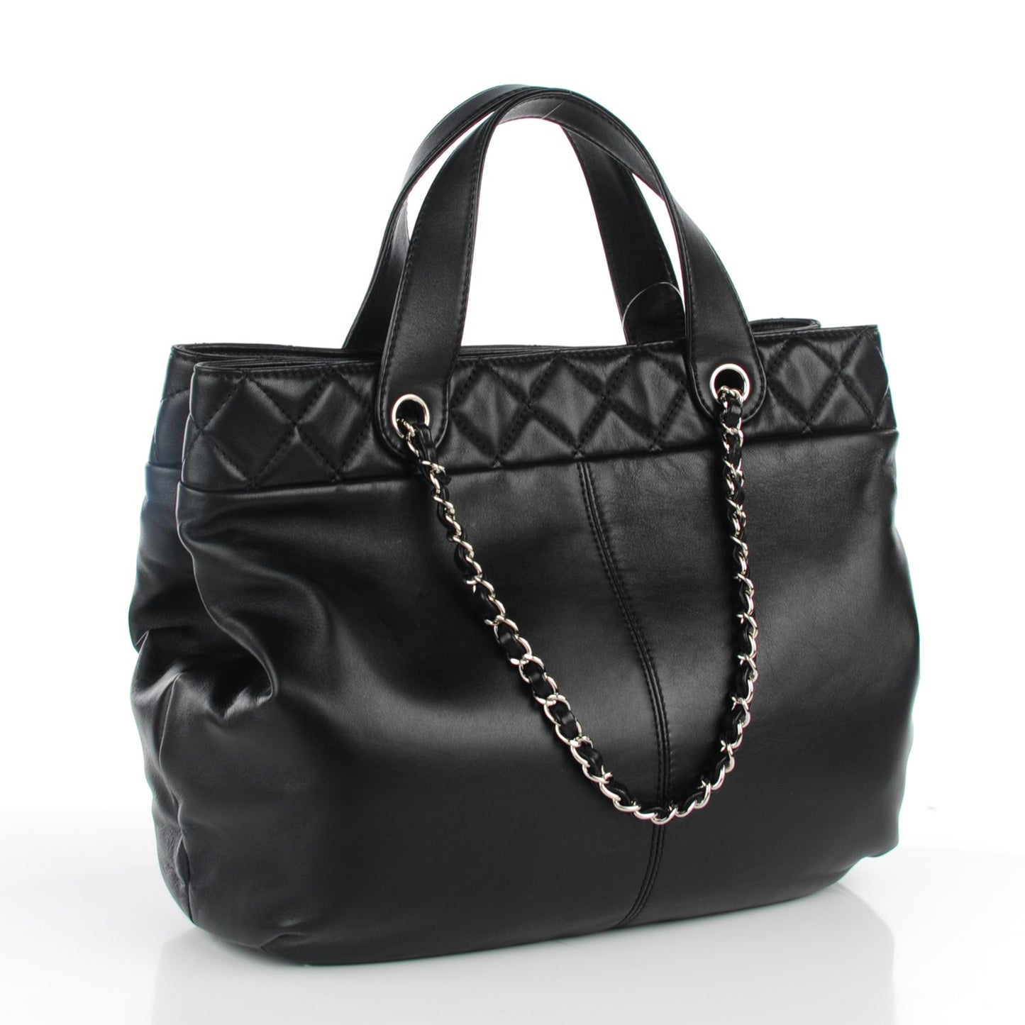Calfskin Large Trianon Tote Black