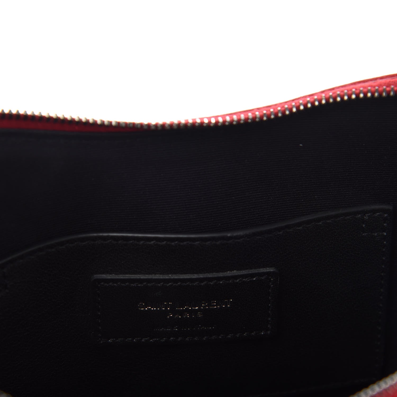 Saint Laurent Patent Crocodile Embossed Sac Coeur Heart Shaped Clutch Red 6 of 6