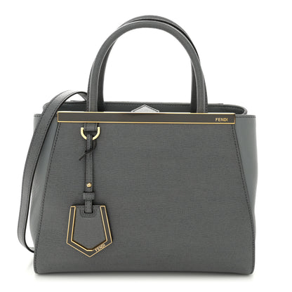 Fendi Vitello Elite Petite 2Jours Tote Grigio Grigio Chiaro 1 of 10