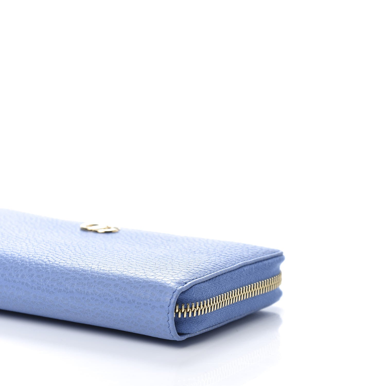 Gucci Dollar Calfskin GG Marmont Zip Around Wallet Clear Sky Blue 7 of 8