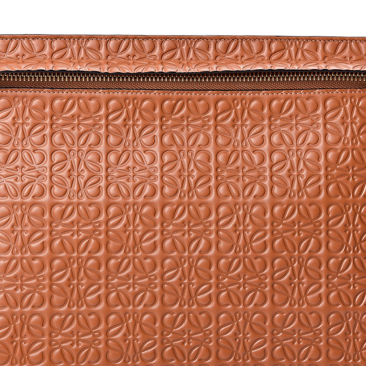 Loewe Calfskin Embossed Repeat T Pouch Tan 6 of 8