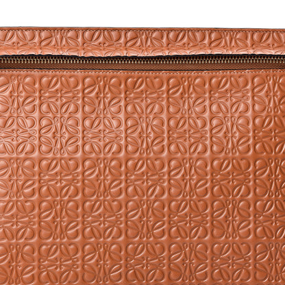 Loewe Calfskin Embossed Repeat T Pouch Tan 6 of 8