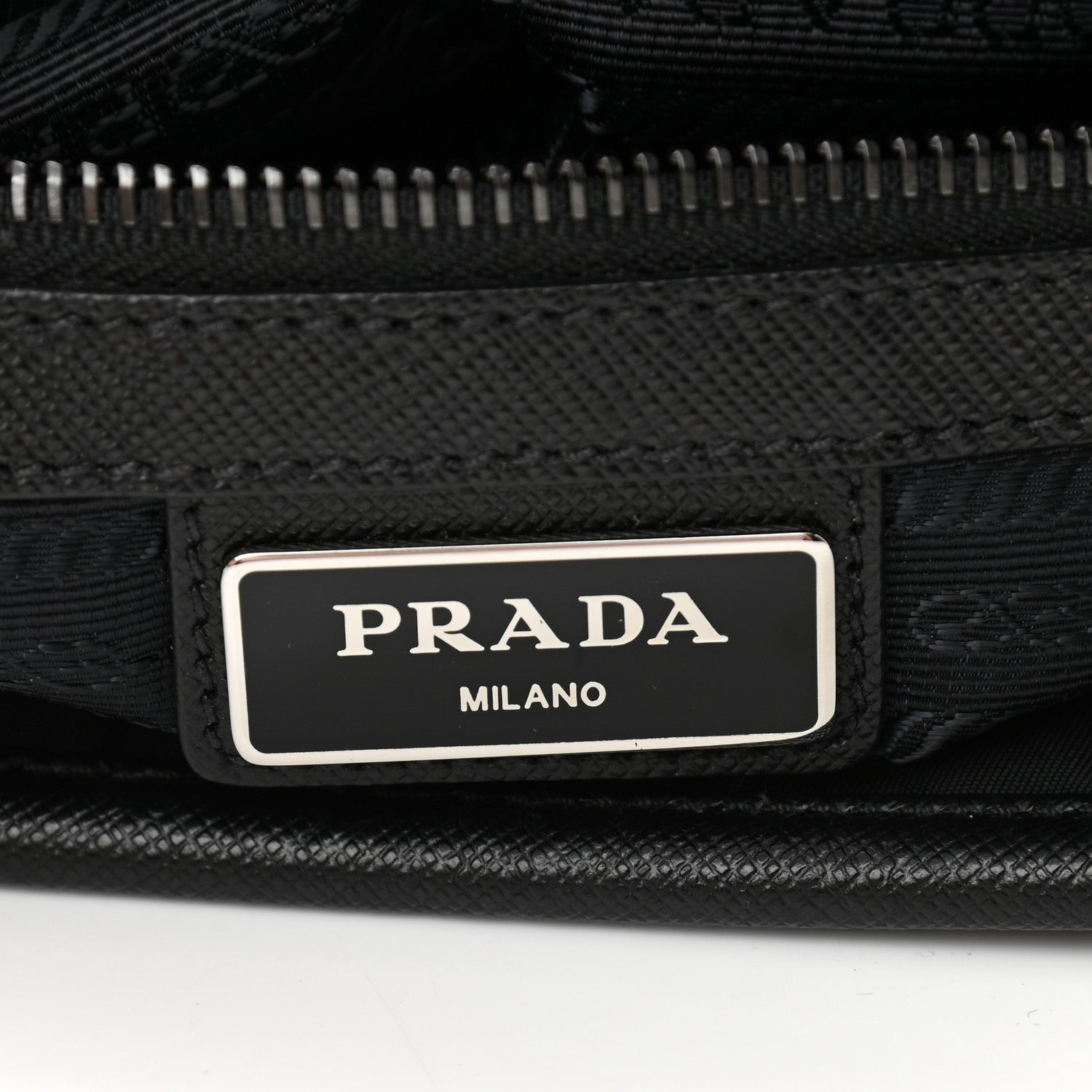 Prada Tessuto Nylon Saffiano Flat Messenger Bag Black 6 of 10