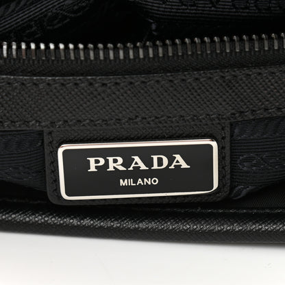 Prada Tessuto Nylon Saffiano Flat Messenger Bag Black 6 of 10